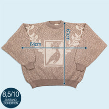 Lade das Bild in den Galerie-Viewer, Best Active Wear Strickpullover 80er/90er, grau/beige, M breit
