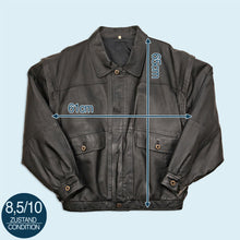 Lade das Bild in den Galerie-Viewer, Lederjacke/ -weste - echtes Leder - 90er, schwarz, L/XL breit
