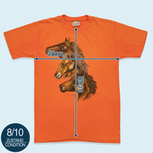 Lade das Bild in den Galerie-Viewer, Skimmers T-Shirt &quot;Pferde&quot; 1988 Made in the USA Single Stitch, orange, M
