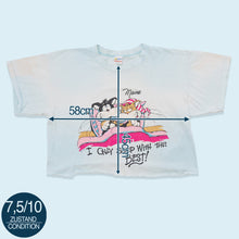 Lade das Bild in den Galerie-Viewer, Lifestyles T-Shirt cropped &quot;Cats&quot; 1985 Made in the USA Single Stitch, blau, XL
