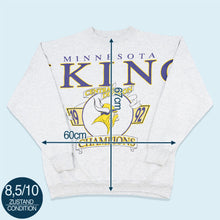 Lade das Bild in den Galerie-Viewer, NFL Spirit Sweatshirt &quot;Minnesota Vikings&quot; 1992 Made in the USA, grau, XL
