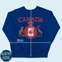 Lade das Bild in den Galerie-Viewer, Bassett-Walker Sweatshirt &quot;Canada&quot; 90er Made in the USA, blau, M/L
