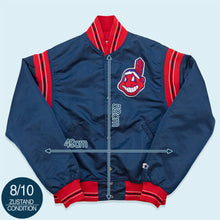 Lade das Bild in den Galerie-Viewer, Starter Satin-Jacke &quot;Cleveland Indians&quot; 90er Made in the USA, blau, S
