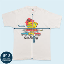 Lade das Bild in den Galerie-Viewer, Fruit of the Loom T-Shirt &quot;Kool Kruisers&quot; 90er Made in the USA Single Stitch, weiß, L/XL schmal

