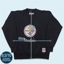 Lade das Bild in den Galerie-Viewer, Nutmeg Sweatshirt &quot;Pittsburgh Steelers&quot; 90er Made in the USA, schwarz, M/L
