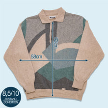 Lade das Bild in den Galerie-Viewer, Gardeur Strickpullover 90er Made in Italy, beige/grau, L/XL
