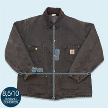 Lade das Bild in den Galerie-Viewer, Carhartt Jacke &quot;Michigan Chore Coat&quot; 1997 Union Made, schwarz faded, L/XL
