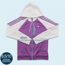 Lade das Bild in den Galerie-Viewer, Adidas Zip Hoodie 2011, weiß/lila, S
