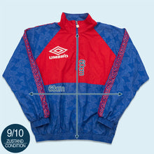 Lade das Bild in den Galerie-Viewer, Umbro Quarter Zip Trainingsjacke 90er, blau/rot, L/XL
