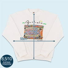 Lade das Bild in den Galerie-Viewer, Fruit of the Loom Sweatshirt &quot;Australia&quot; 90er Made in the USA, weiß, M/L
