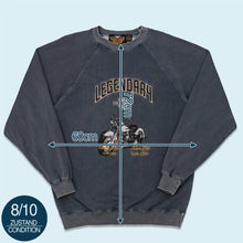 Lade das Bild in den Galerie-Viewer, Harley Davidson Sweatshirt &quot;Legendary&quot; 90er Made in Macau, grau/blau, XL
