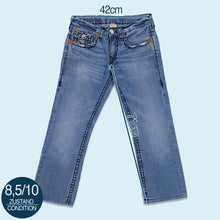 Lade das Bild in den Galerie-Viewer, True Religion Hose &quot;Low Waist Bootcut&quot; Y2K 00er Made in the USA, blau, 33/27

