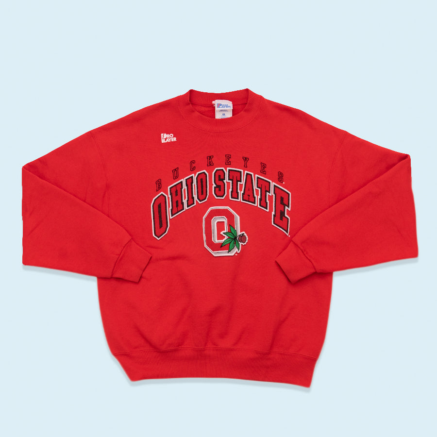 Pro Player Sweatshirt Ohio State Buckeyes Made in the USA, rot, L