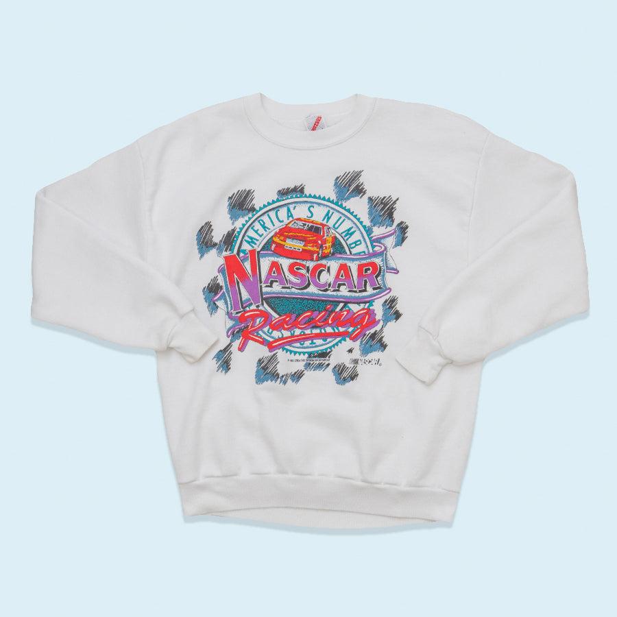 Jerzees Sweatshirt Nascar 1993 Made in the USA, weiß, M/L