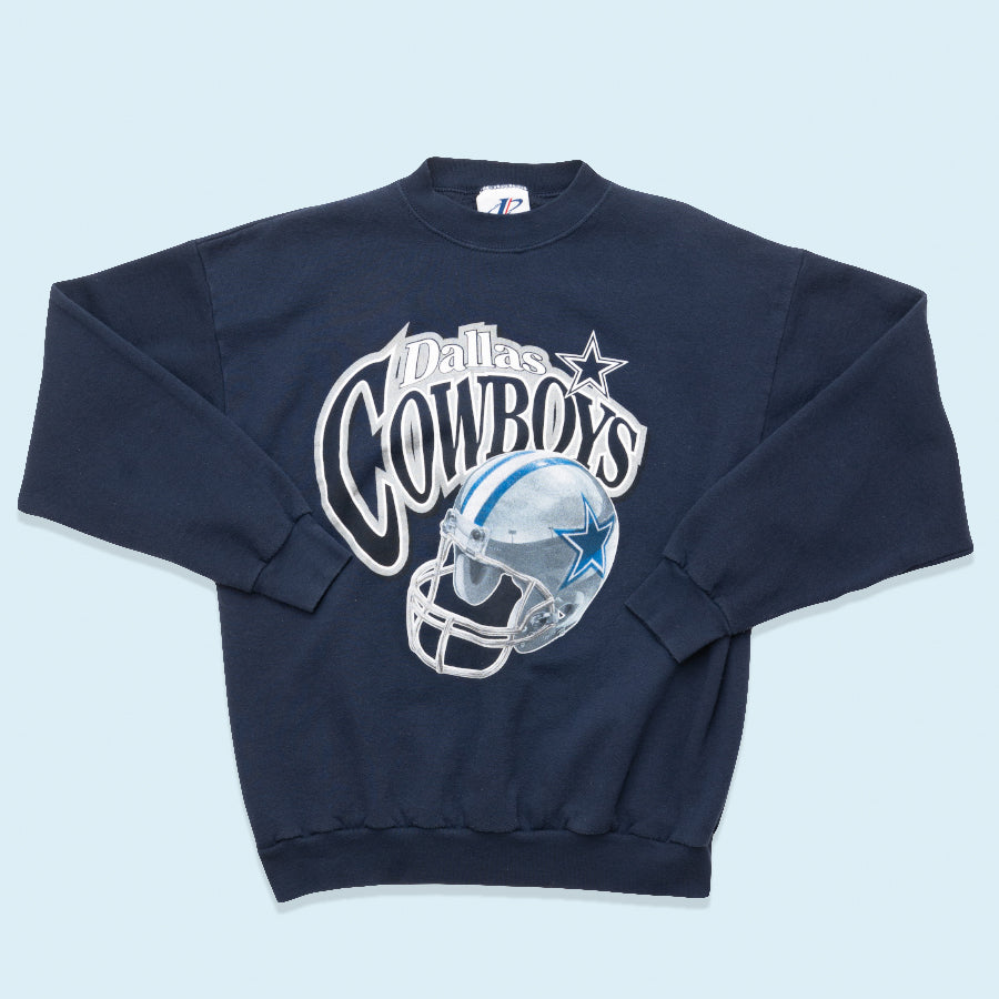 Logo Athletic Sweatshirt Cowboys 90er, blau, M/L