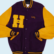 Lade das Bild in den Galerie-Viewer, Delong College Jacke &quot;Billy&quot; Made in the USA, lila/gelb, XL
