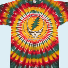 Lade das Bild in den Galerie-Viewer, Fruit of the Loom T-Shirt Grateful Dead 1988 &quot;steal your face&quot; Made in the USA Single Stitch, gelb/grün/rot/batik, M
