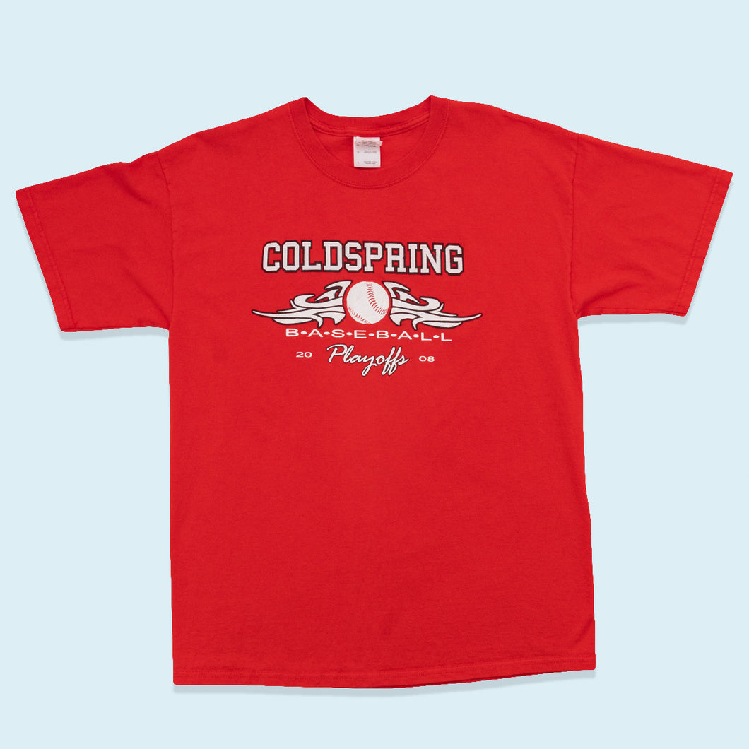 Gildan T-Shirt Coldspring Baseball Playoffs, rot, L