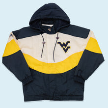 Lade das Bild in den Galerie-Viewer, Apex One Jacke WVU West Virginia University 90er, weiß/blau/gelb, M/L
