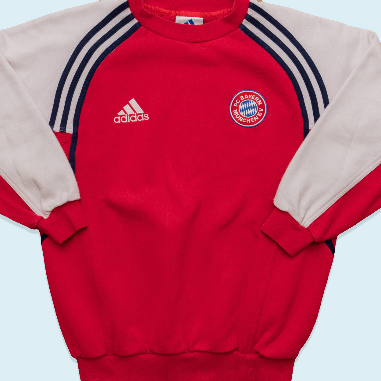 Adidas Sweatshirt FC Bayern 90er, rot, S – Vintage Allstars