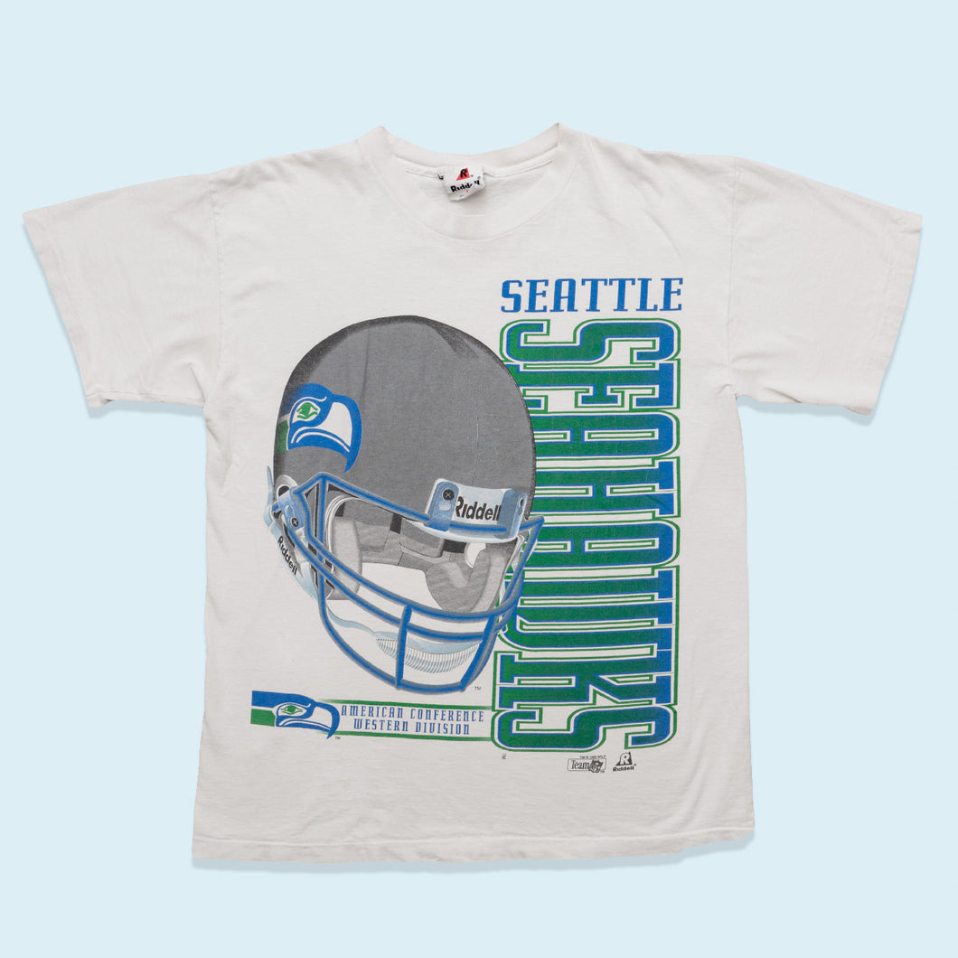 Riddle T-Shirt Seattle Seahawks 1995 Single Stitch, weiß, M/L