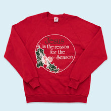 Lade das Bild in den Galerie-Viewer, Jerzees Sweatshirt &quot;Jesus is the reason for the Season&quot; Made in the USA 1988, rot, M/L
