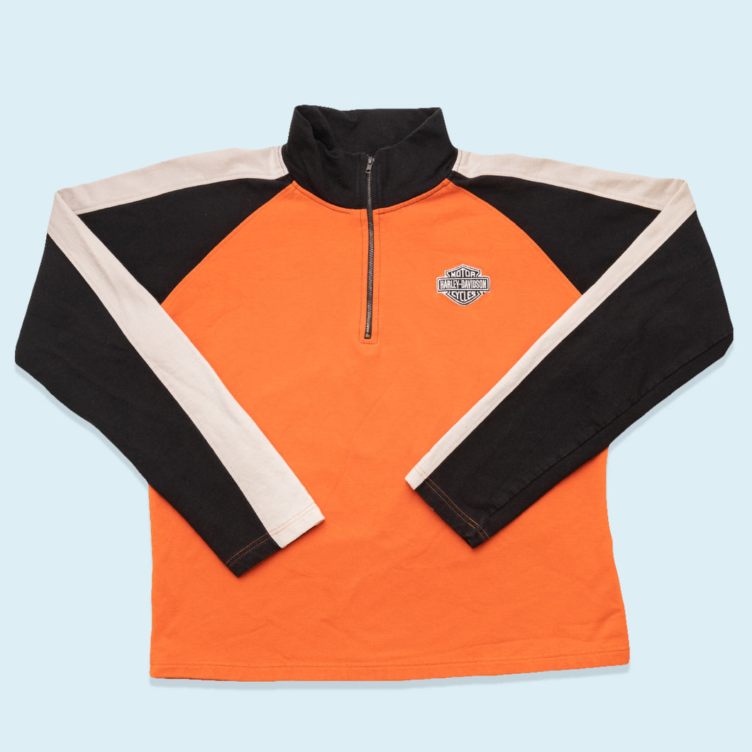 Harley Davidson Quarter Zip Sweatshirt Damen, orange, M/L