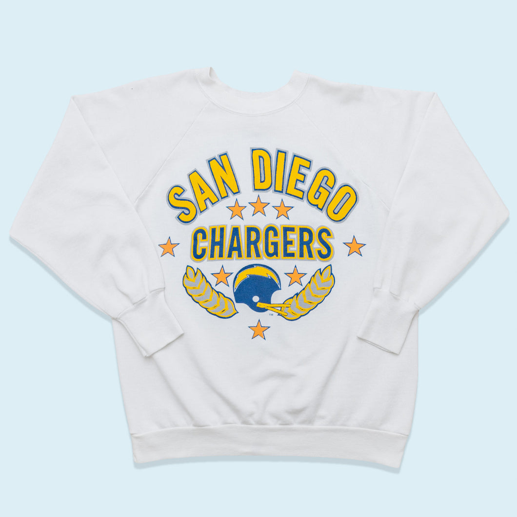 Logo 7 Sweatshirt San Diego Chargers 90er Made in the USA, weiß, M