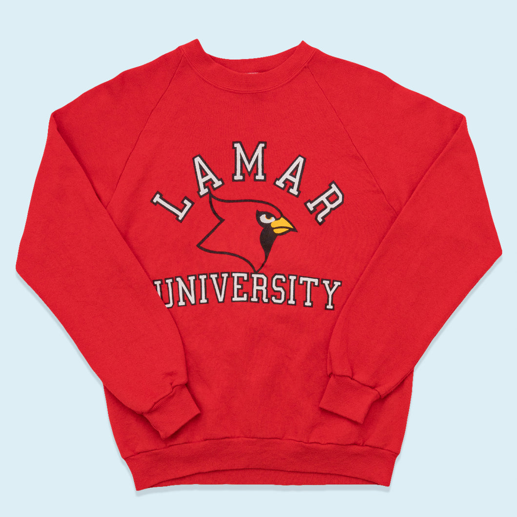 Jerzees Sweatshirt Lamar University Made in the USA 90er, rot, S/M