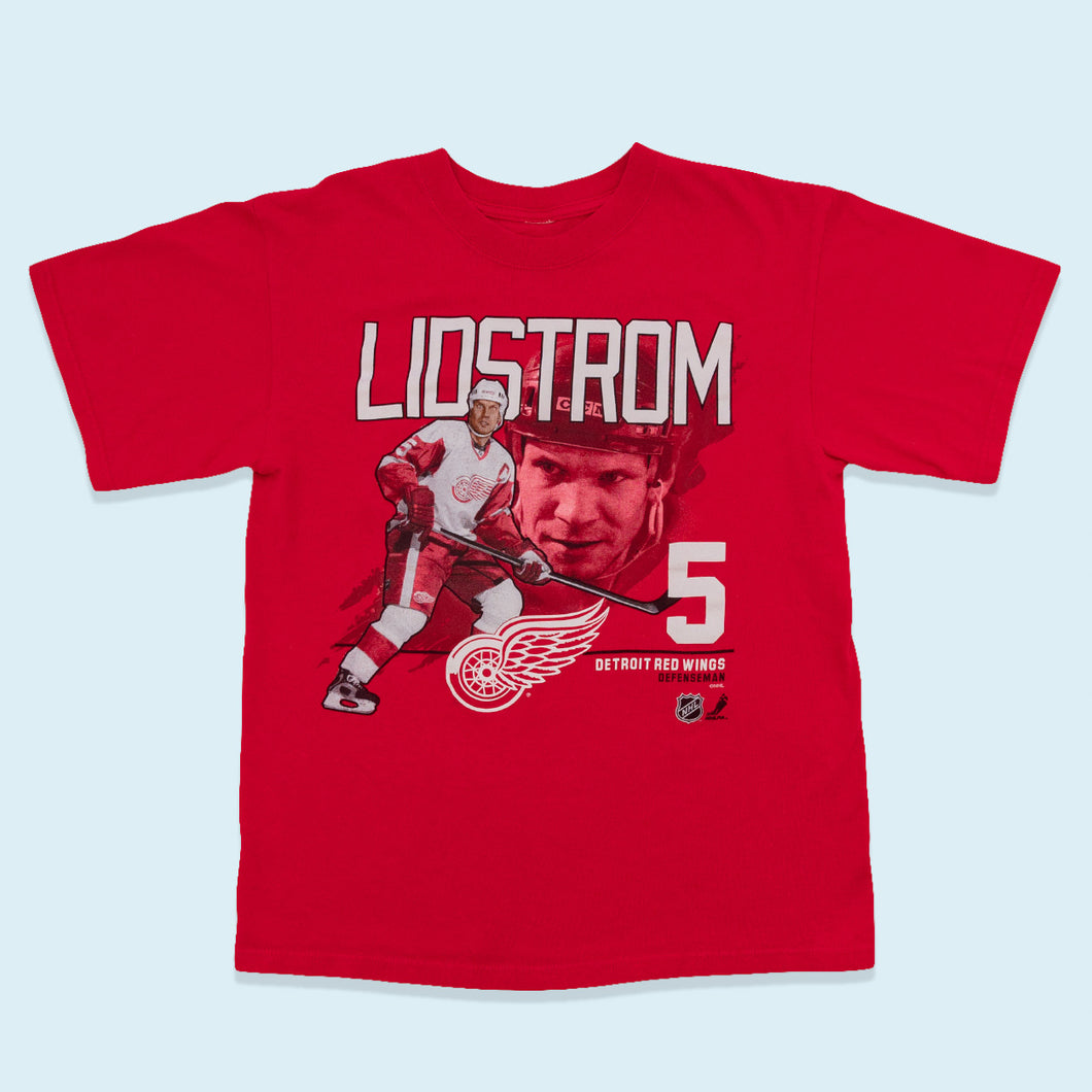 T-Shirt Lidstrom Detroit Red Wings, rot, M