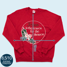 Lade das Bild in den Galerie-Viewer, Jerzees Sweatshirt &quot;Jesus is the reason for the Season&quot; Made in the USA 1988, rot, M/L
