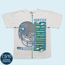 Lade das Bild in den Galerie-Viewer, Riddle T-Shirt Seattle Seahawks 1995 Single Stitch, weiß, M/L
