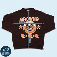 Lade das Bild in den Galerie-Viewer, Logo 7 Sweatshirt &quot;Cleveland Browns&quot;, 90er, braun, L
