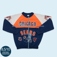 Lade das Bild in den Galerie-Viewer, Garan Sweatshirt Chicago Bears 90er Made in the USA, blau/orange, M
